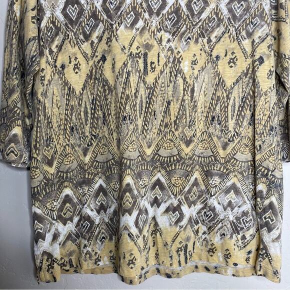 Chico's Tan All Over Mosaic Art to Wear Tunic 2 Large - Picture 4 of 10